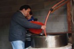 Making almond milk in Portol