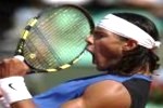 Nadal in characteristic gesture of triumph