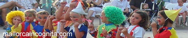 excited young skaters at the fiestas of Our Lady of Carmen, patron saint of Portol Marratxi Mallorca